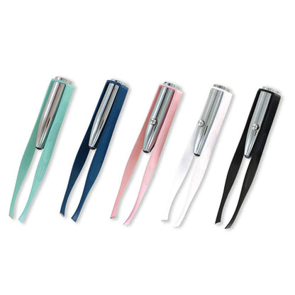 1st Choice Stainless Steel LED Lighted Tweezers for Eyebrows, Eyelashes & Hair Removal - 3 Pack