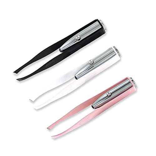 1st Choice Stainless Steel LED Lighted Tweezers for Eyebrows, Eyelashes & Hair Removal - 3 Pack - görsel 6