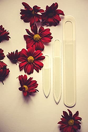 Mont Bleu Professional Set of 3 Czech Glass Nail Files - Genuine Tempered Glass - Handmade Gift Set - Washable Double Sided Etched Nail File for Natural Nails - görsel 14