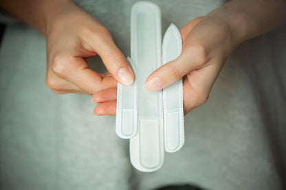 Mont Bleu Professional Set of 3 Czech Glass Nail Files - Genuine Tempered Glass - Handmade Gift Set - Washable Double Sided Etched Nail File for Natural Nails