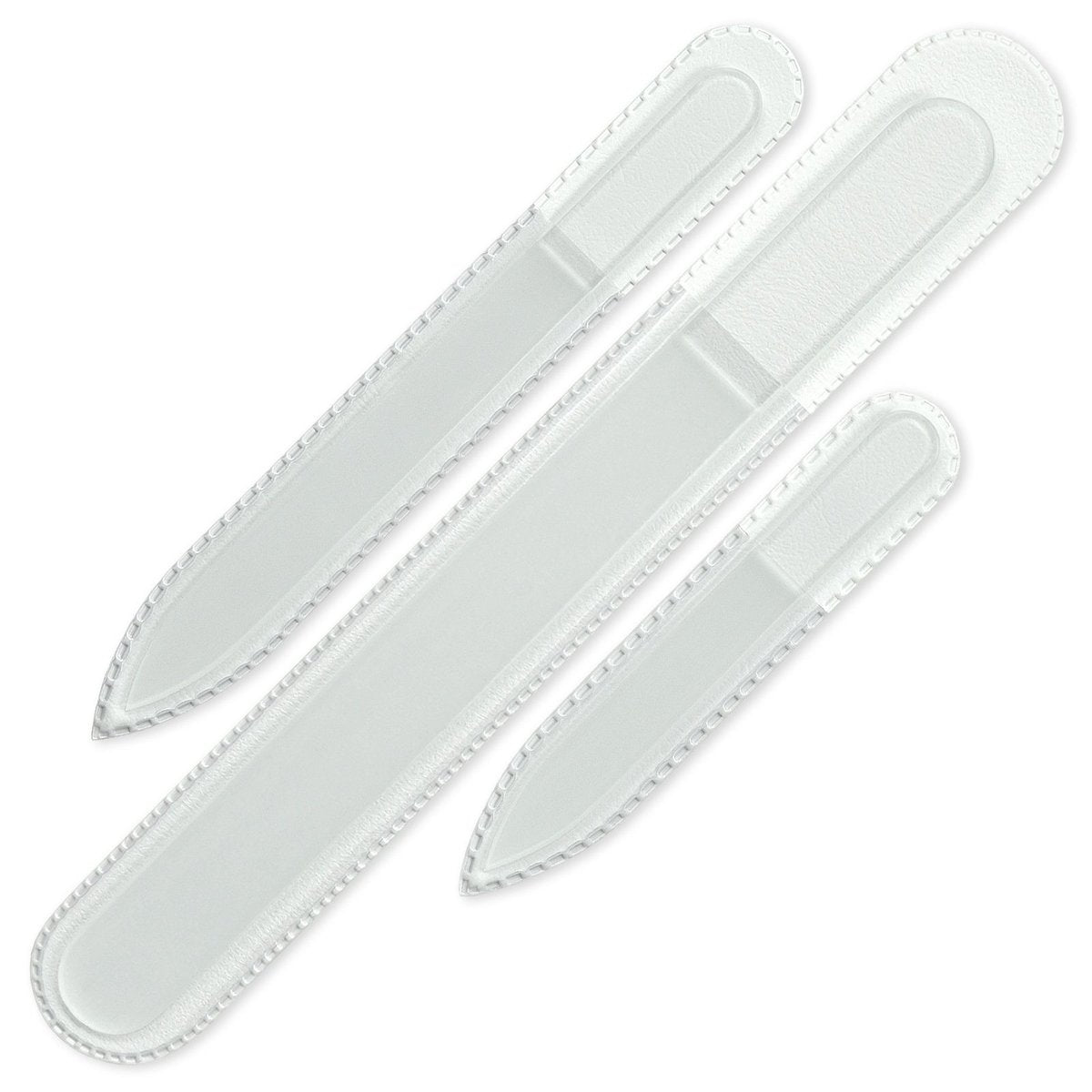 Mont Bleu Professional Set of 3 Czech Glass Nail Files - Genuine Tempered Glass - Handmade Gift Set - Washable Double Sided Etched Nail File for Natural Nails - görsel 1