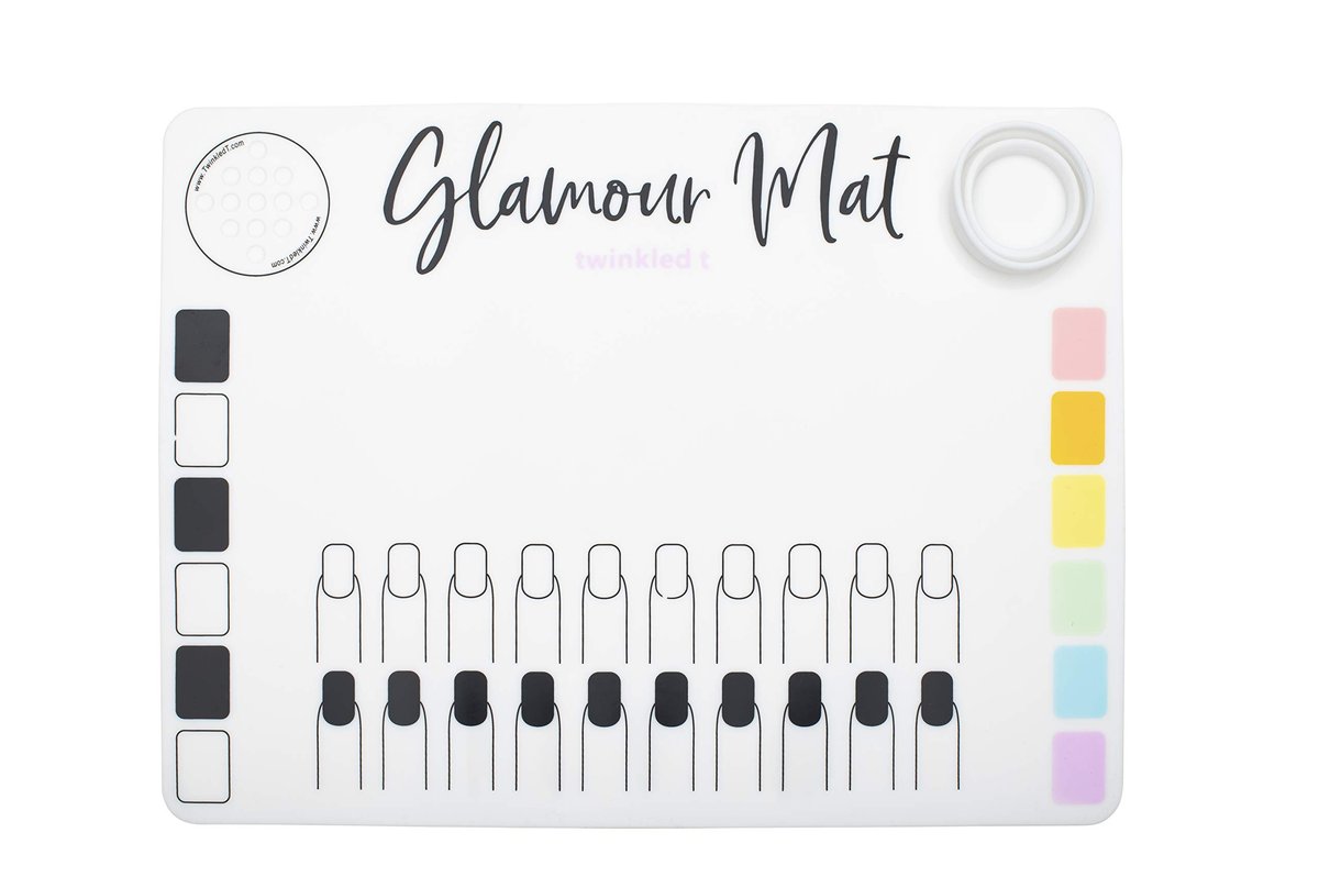 Twinkled T Nail Art Glamour Mat - Silicone Workstation for Nail Polish & Design Avelisse