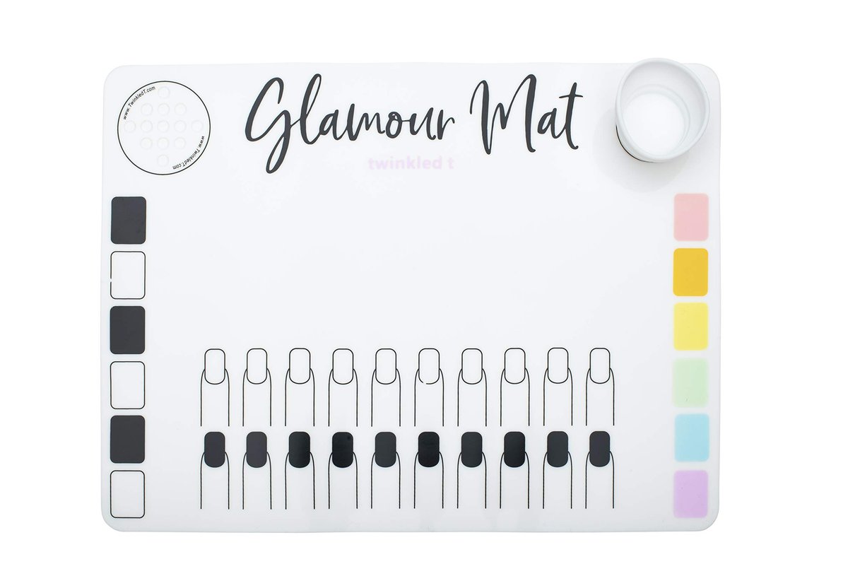 Twinkled T Nail Art Glamour Mat - Silicone Workstation for Nail Polish & Design Avelisse