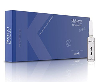 Salerm Keratin Shot Keramix – Intensive Keratin Treatment Ampoules, 0.44 oz (Pack of 12) Avelisse