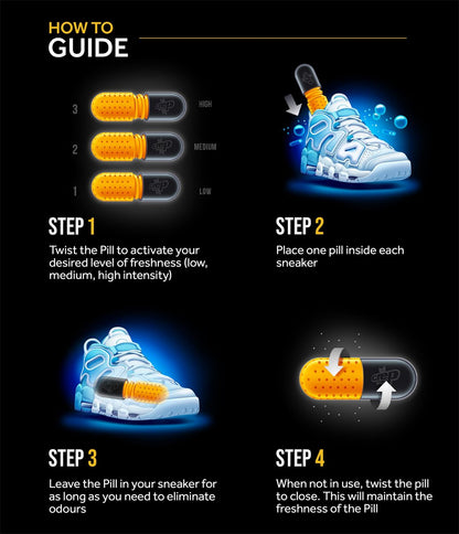 Crep Protect Shoe Refresher Pill - Ultimate Sneaker Deodorant, Odor Eliminator, Fresh Cotton Fragrance (Pack of 2)