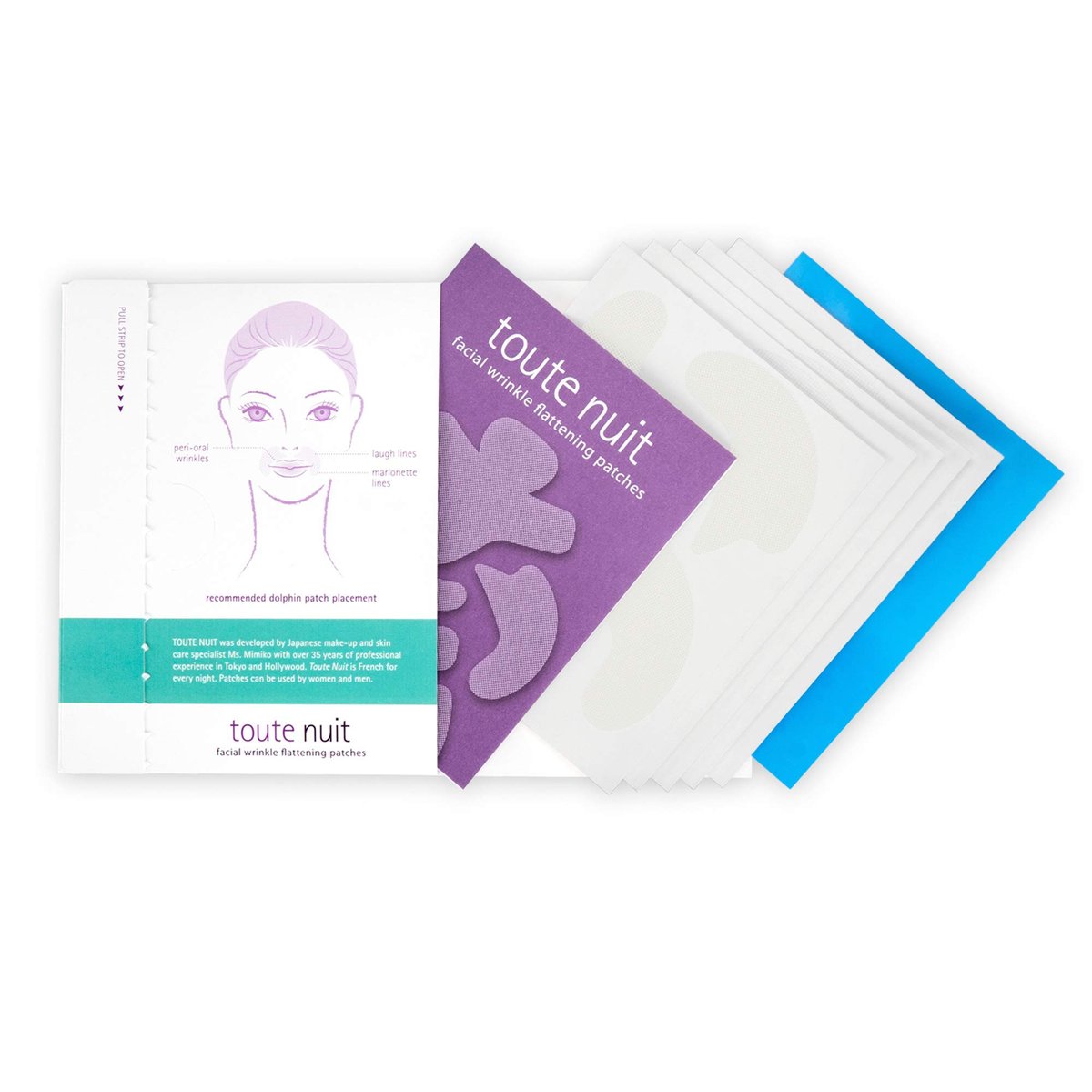 Toute Nuit Wrinkle Patches – Dolphin – Hypoallergenic Face Tape for Around the Mouth – 20 Count, Made in USA Avelisse