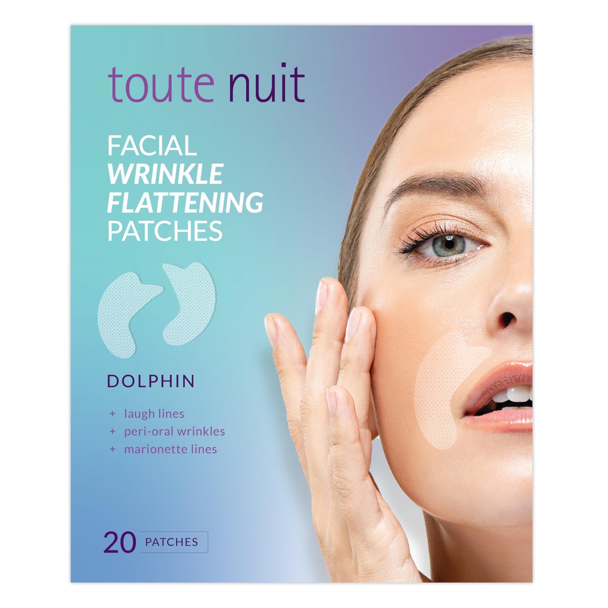 Toute Nuit Wrinkle Patches – Dolphin – Hypoallergenic Face Tape for Around the Mouth – 20 Count, Made in USA Avelisse