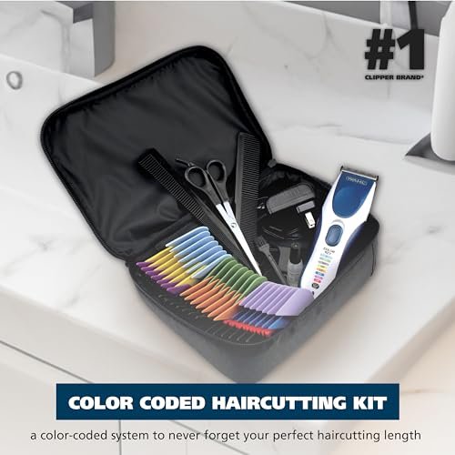 Wahl Color Pro Cordless Rechargeable Hair Clipper & Trimmer – Easy Color-Coded Guide Combs for Men, Women, & Children (Model 9649P) Avelisse