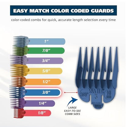 Wahl Color Pro Cordless Rechargeable Hair Clipper & Trimmer – Easy Color-Coded Guide Combs for Men, Women, & Children (Model 9649P) Avelisse