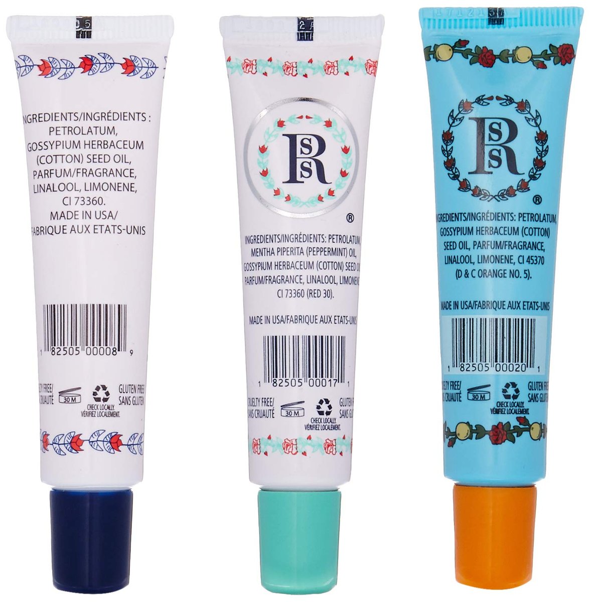 Rosebud Salve Trio Lip Balm Assortment - 3 Piece Set, 0.5 oz Each - Rose Scented Moisturizing Lip Care Avelisse