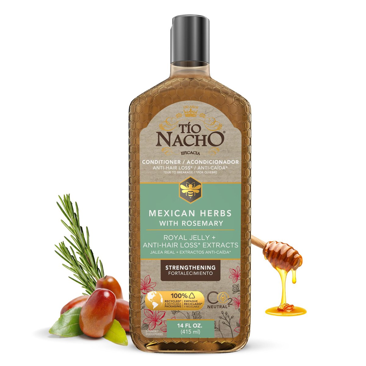 Tio Nacho Mexican Herbs Anti-Hair Loss Conditioner with Royal Jelly and Rosemary Extract, Strengthening and Nourishing Conditioner for Hair Loss, Ideal for Men and Women, 14 fl oz - görsel 1