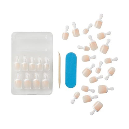 KISS Salon Acrylic Press On Nails - Crush Hour, White Petite Size Squoval Shape - 28 Nails with Glue, File & Stick