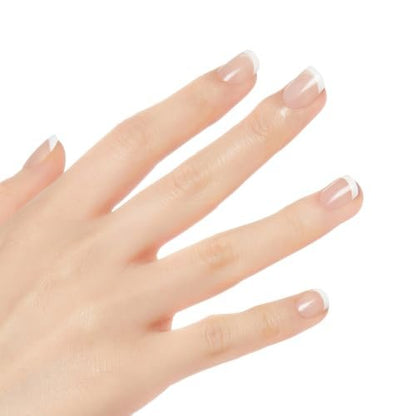 KISS Salon Acrylic Press On Nails - Crush Hour, White Petite Size Squoval Shape - 28 Nails with Glue, File & Stick