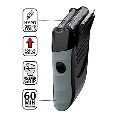 Wahl Bump-Free Rechargeable Foil Shaver - Hypoallergenic Titanium Cutters for Close, Smooth Shaving, Model 7339-300 Avelisse