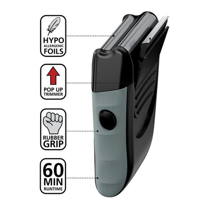 Wahl Bump-Free Rechargeable Foil Shaver - Hypoallergenic Titanium Cutters for Close, Smooth Shaving, Model 7339-300 Avelisse