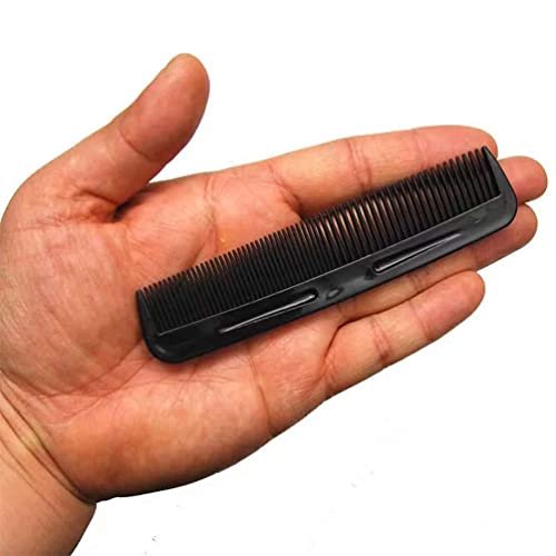 Soft 'N Style 8-Inch Round Handle Comb (2 Pack) with 5-Inch Favorict Pocket Comb - Black Plastic Hair Combs for Fine, Thick, and All Hair Types - görsel 11