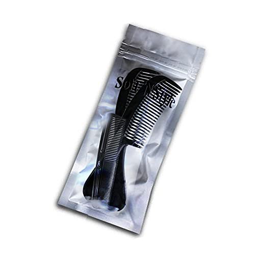 Soft 'N Style 8-Inch Round Handle Comb (2 Pack) with 5-Inch Favorict Pocket Comb - Black Plastic Hair Combs for Fine, Thick, and All Hair Types - görsel 14