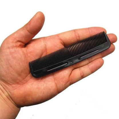 Soft 'N Style 8-Inch Round Handle Comb (2 Pack) with 5-Inch Favorict Pocket Comb - Black Plastic Hair Combs for Fine, Thick, and All Hair Types