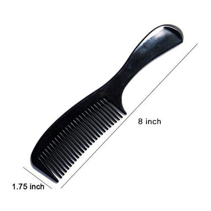 Soft 'N Style 8-Inch Round Handle Comb (2 Pack) with 5-Inch Favorict Pocket Comb - Black Plastic Hair Combs for Fine, Thick, and All Hair Types