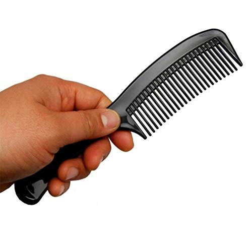 Soft 'N Style 8-Inch Round Handle Comb (2 Pack) with 5-Inch Favorict Pocket Comb - Black Plastic Hair Combs for Fine, Thick, and All Hair Types - görsel 9
