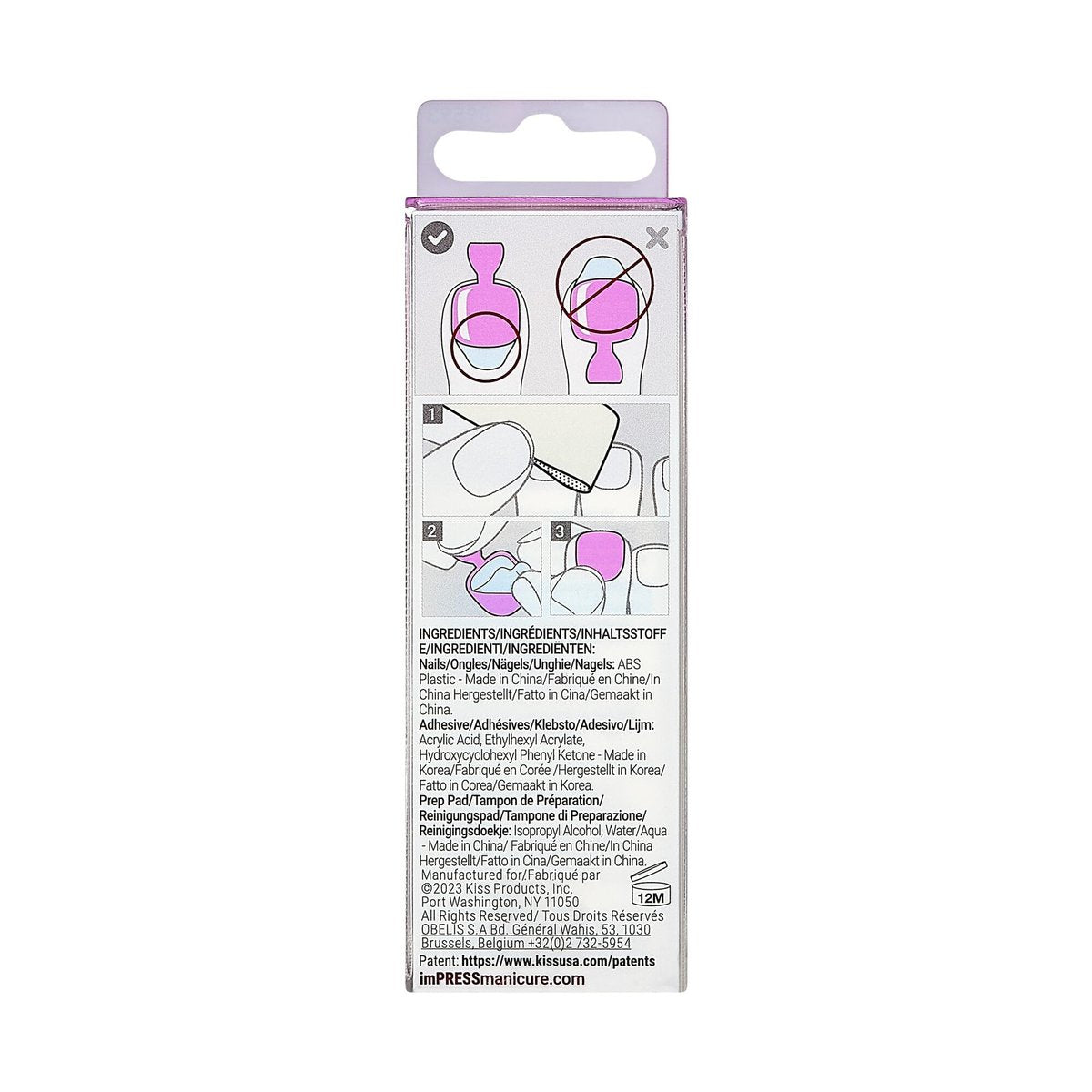 KISS imPRESS Color No Glue Pedi Press-On Toenails - Pink Squoval Shape, Large (24 Nails + Prep Pad + Manicure Stick + Mini File) - görsel 13