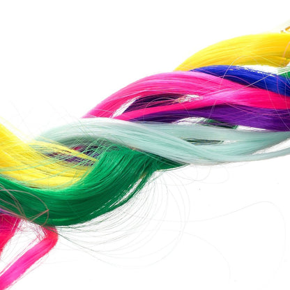 SWACC 22 Pcs Colored Party Highlights Clip-In Hair Extensions - Multi-Colors Synthetic Hairpieces (11 Colors, Curly Wavy) Avelisse