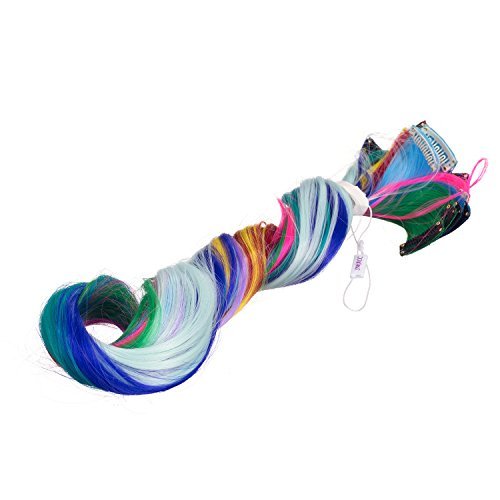 SWACC 22 Pcs Colored Party Highlights Clip-In Hair Extensions - Multi-Colors Synthetic Hairpieces (11 Colors, Curly Wavy) Avelisse