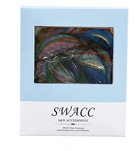 SWACC 22 Pcs Colored Party Highlights Clip-In Hair Extensions - Multi-Colors Synthetic Hairpieces (11 Colors, Curly Wavy) Avelisse