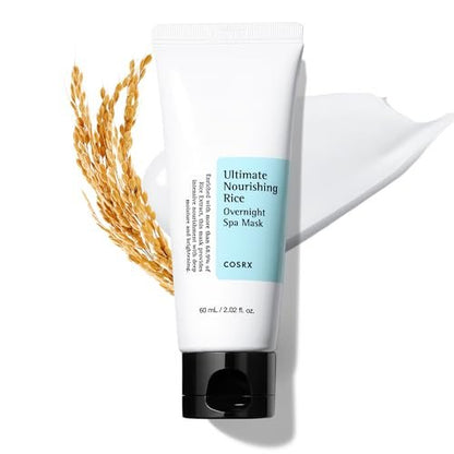 COSRX Ultimate Nourishing Rice Overnight Spa Mask – 60ml / 2.02 fl.oz | Rice Extract 68% & Niacinamide 2% | Korean Night Cream for Glowing Skin