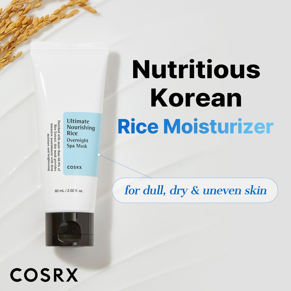 COSRX Ultimate Nourishing Rice Overnight Spa Mask – 60ml / 2.02 fl.oz | Rice Extract 68% & Niacinamide 2% | Korean Night Cream for Glowing Skin - görsel 7