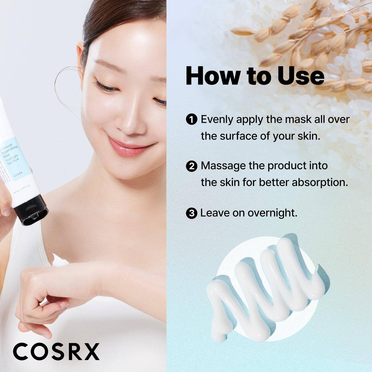 COSRX Ultimate Nourishing Rice Overnight Spa Mask – 60ml / 2.02 fl.oz | Rice Extract 68% & Niacinamide 2% | Korean Night Cream for Glowing Skin - görsel 13
