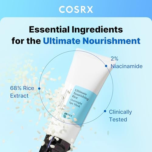 COSRX Ultimate Nourishing Rice Overnight Spa Mask – 60ml / 2.02 fl.oz | Rice Extract 68% & Niacinamide 2% | Korean Night Cream for Glowing Skin - görsel 4