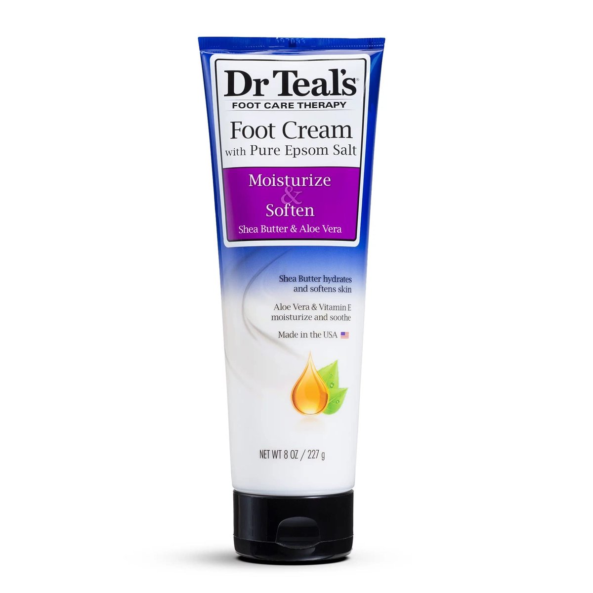 Dr. Teal's Pure Epsom Salt Foot Cream Gift Set (4 Pack, 8 oz Each) - Moisturize & Soften with Shea Butter & Aloe Vera - Soothes Aches & Promotes Healthy Skin Avelisse