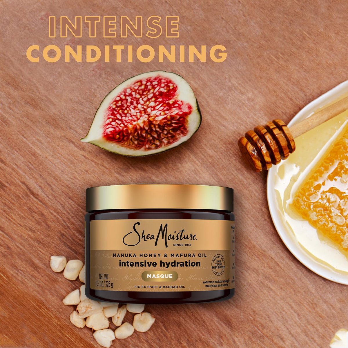 Shea Moisture Manuka Honey & Mafura Oil Intensive Hydration Masque 2-Pack for Extra Dry, Damaged Hair – Frizz Control, 12 oz Each Avelisse