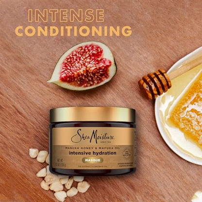Shea Moisture Manuka Honey & Mafura Oil Intensive Hydration Masque 2-Pack for Extra Dry, Damaged Hair – Frizz Control, 12 oz Each Avelisse