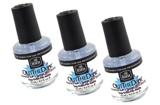 INM Out The Door Number 1 Super Fast Drying Nail Top Coat - 3-Pack of 0.3 fl oz Bottles Avelisse