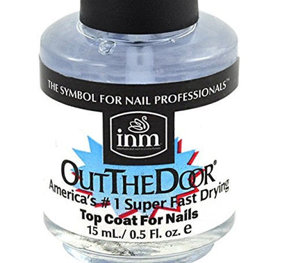 INM Out The Door Number 1 Super Fast Drying Nail Top Coat - 3-Pack of 0.3 fl oz Bottles Avelisse