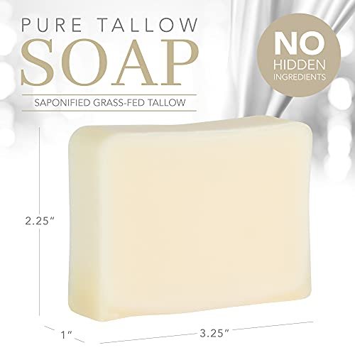 Natural Tallow Bar Soap for Sensitive Skin – Unscented, Handmade, 4 oz – Relieves Eczema Symptoms – No Additives, Palm Oil-Free - görsel 3