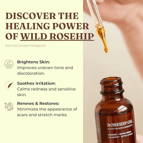 Offernova Organic Rosa de Mosqueta Oil - USDA Certified Rosehip Seed Oil, Cold Pressed, 1 oz Avelisse
