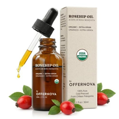Offernova Organic Rosa de Mosqueta Oil - USDA Certified Rosehip Seed Oil, Cold Pressed, 1 oz Avelisse