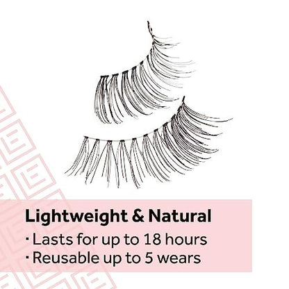 Eylure Naturals Accent No. 003 Reusable Eyelashes - Natural False Lashes with Adhesive, 1 Pair