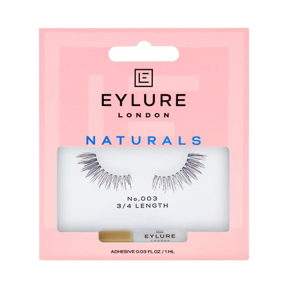 Eylure Naturals Accent No. 003 Reusable Eyelashes - Natural False Lashes with Adhesive, 1 Pair