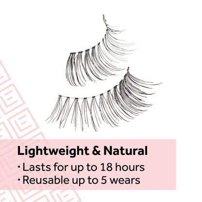 Eylure Naturals Accent No. 003 Reusable Eyelashes - Natural False Lashes with Adhesive, 1 Pair
