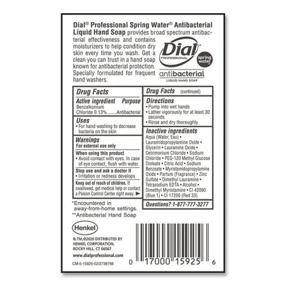 Dial Antibacterial Liquid Hand Soap, Spring Water Scent, 1 Gallon (128 oz) - Bulk Refill Avelisse