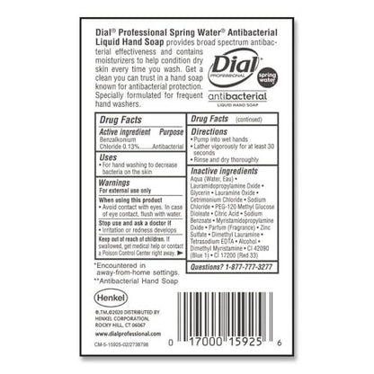Dial Antibacterial Liquid Hand Soap, Spring Water Scent, 1 Gallon (128 oz) - Bulk Refill Avelisse