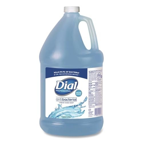 Dial Antibacterial Liquid Hand Soap, Spring Water Scent, 1 Gallon (128 oz) - Bulk Refill Avelisse