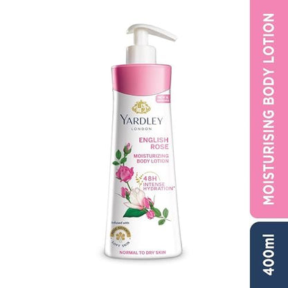 YARDLEY LONDON English Rose Moisturizing Body Lotion 400 ml – Hydrating & Fragrant Daily Lotion