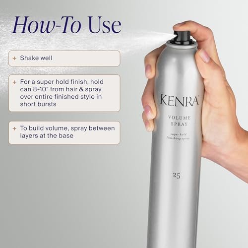 Kenra Professional Volume Spray 25 80% | Super Hold Finishing & Styling Hairspray | Flake-free & Fast-drying | Wind & Humidity Resistance | All Hair Types | 10 oz - görsel 10