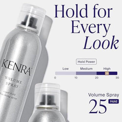 Kenra Professional Volume Spray 25 80% | Super Hold Finishing & Styling Hairspray | Flake-free & Fast-drying | Wind & Humidity Resistance | All Hair Types | 10 oz