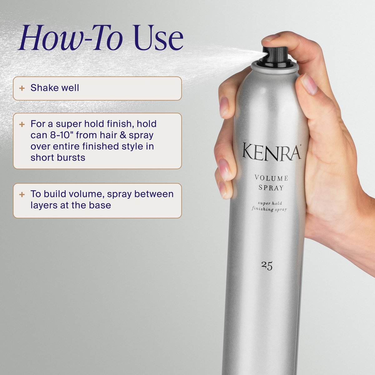 Kenra Professional Volume Spray 25 80% | Super Hold Finishing & Styling Hairspray | Flake-free & Fast-drying | Wind & Humidity Resistance | All Hair Types | 10 oz - görsel 9